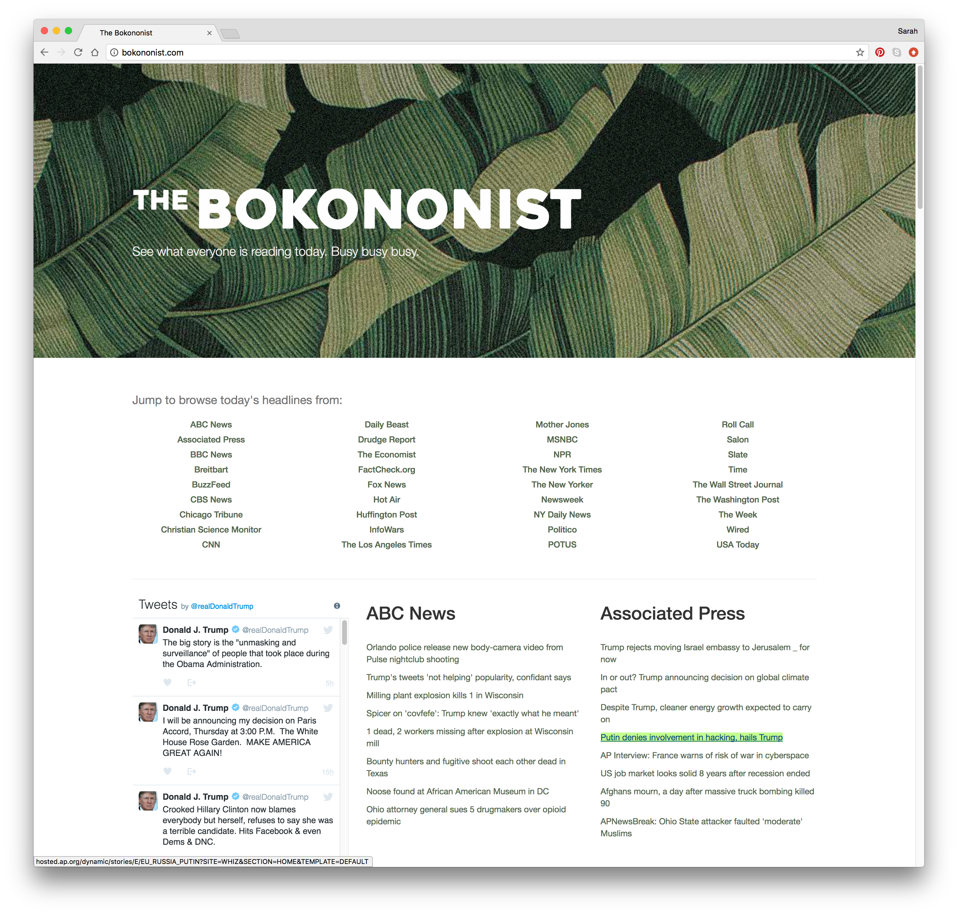 News feeds screenshot