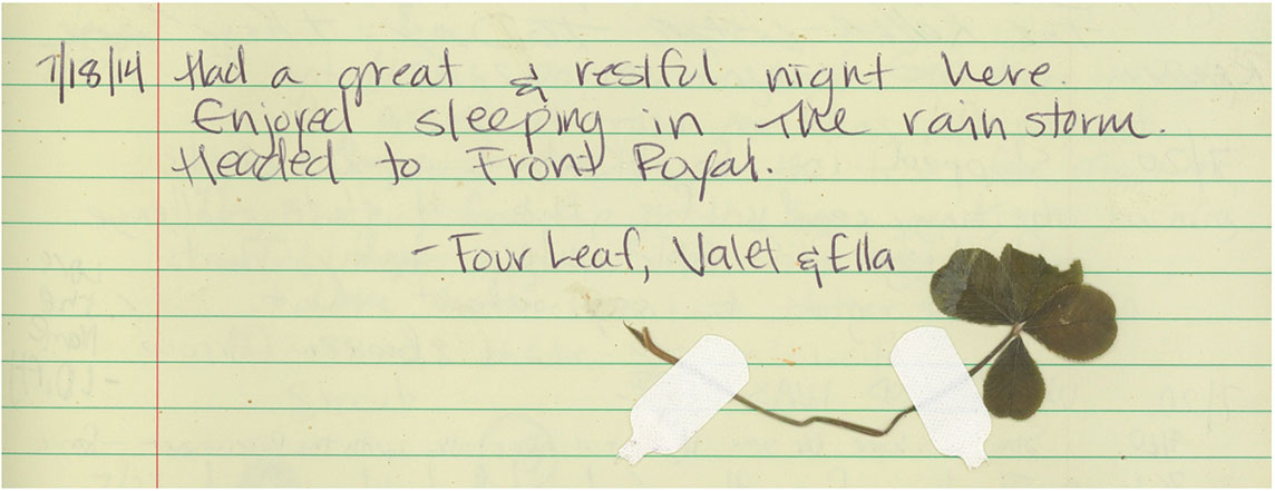 Appalachian Trail shelter log books, Sarah Kaizar, Hiker Trash